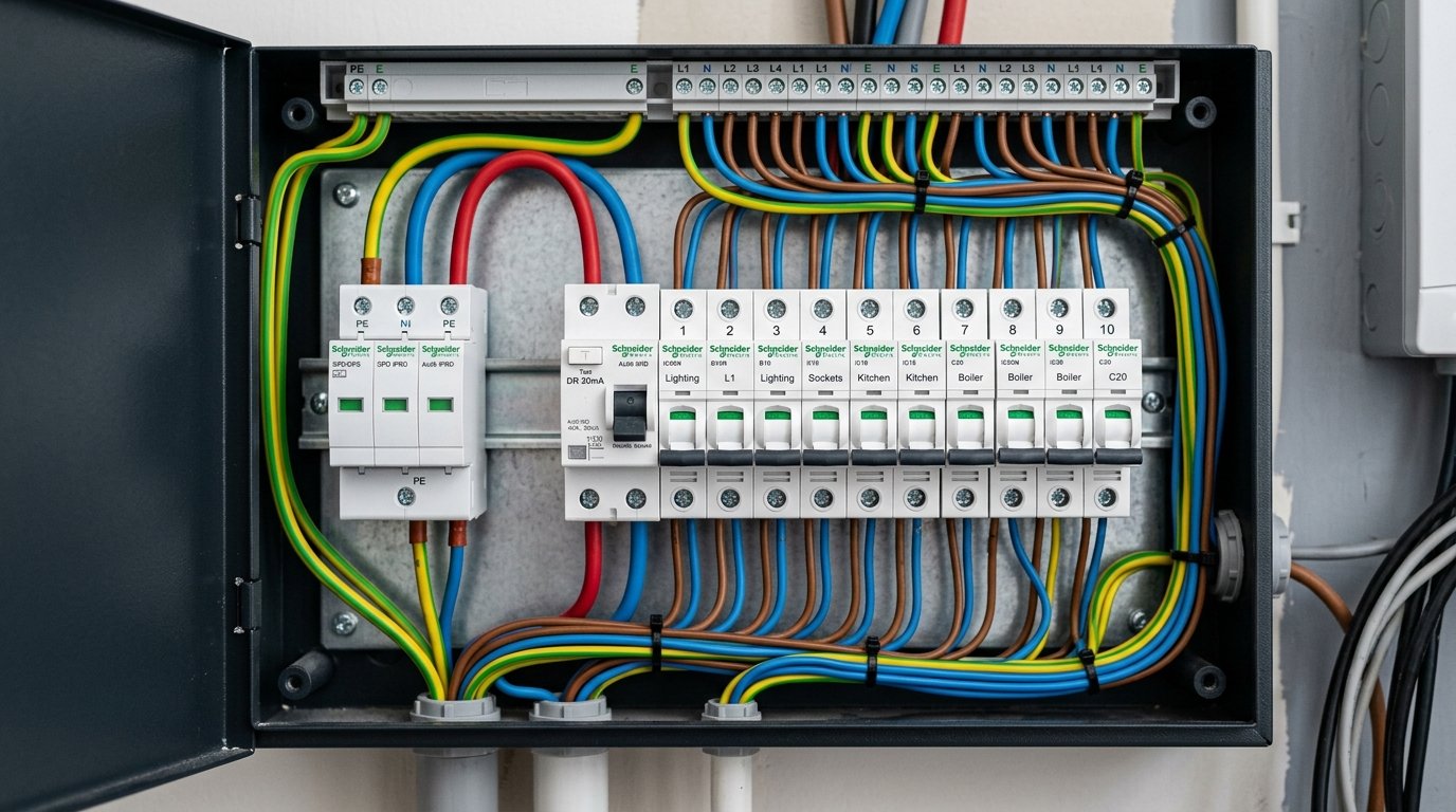 Montagem de Quadro de Distribuição DIN com Disjuntores, DPS e DR NBR 5410